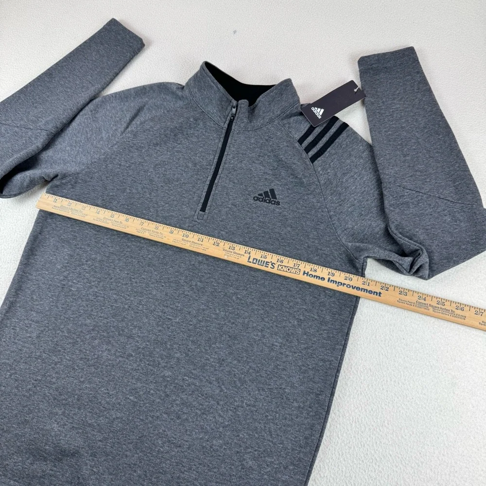 Adidas golf poly fleece 1/4 zip sweater men’s small heater gray golf performance